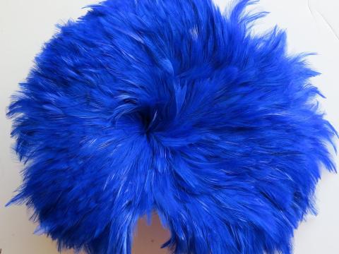 Royal Blue Strung Rooster Hackles Bulk